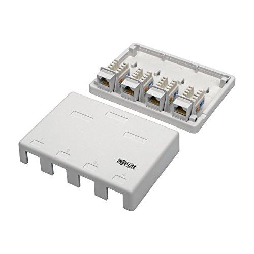 Tripp Lite Tripp Lite Pre-Configured 4-Port Cat6/Cat5/Cat5e Ethernet Unshielded Surface-Mount Box, 110 IDC Punchdown RJ45 White, 3-Year Warranty (N236-004-WH)