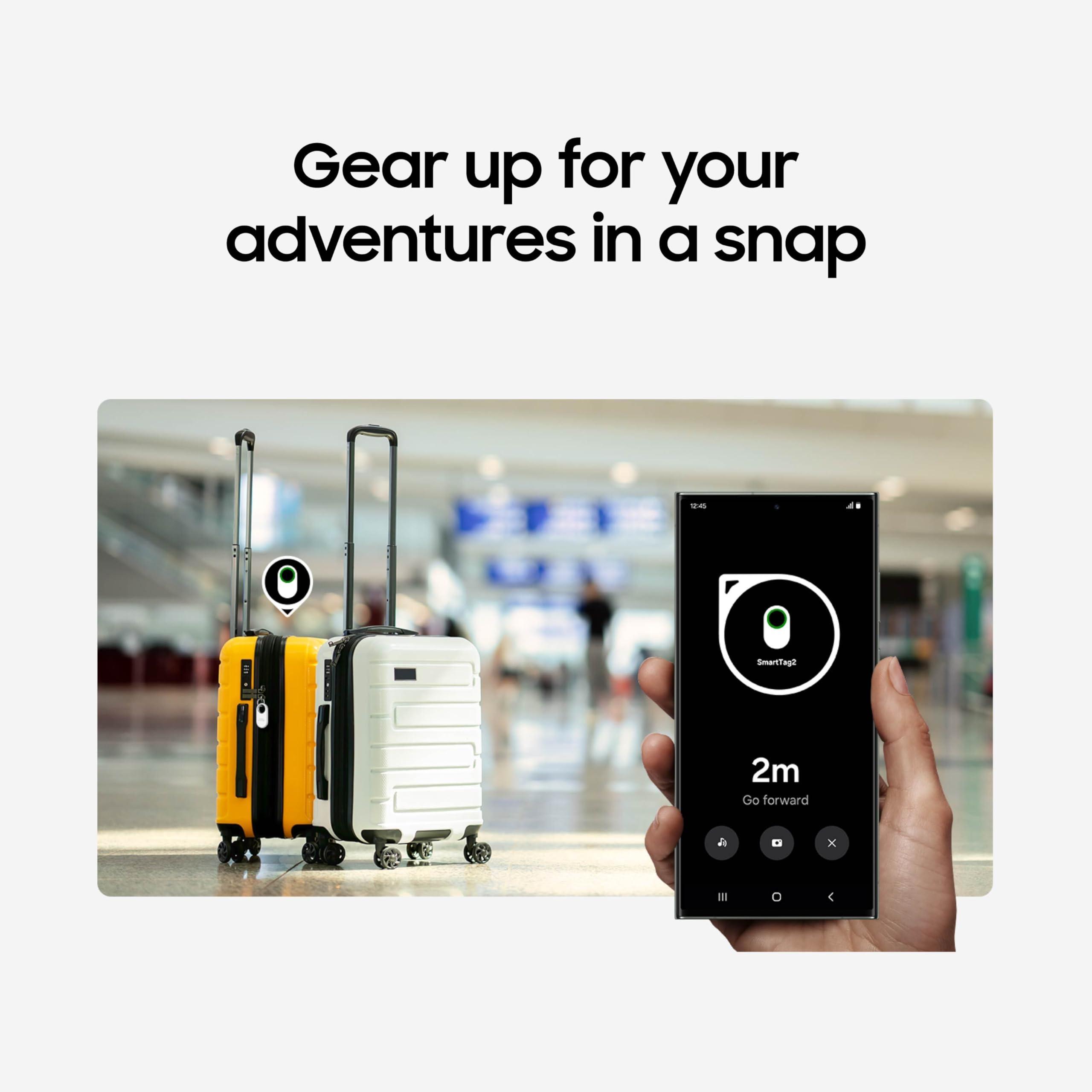 SAMSUNG Samsung Galaxy SmartTag2, Bluetooth Tracker, Locator Tracking Device, Item Finder for Keys, Wallet, Luggage, Use w/Phones Tablets Android 11 or Later, 2023, 4 Pack, 2 Black, 2 White