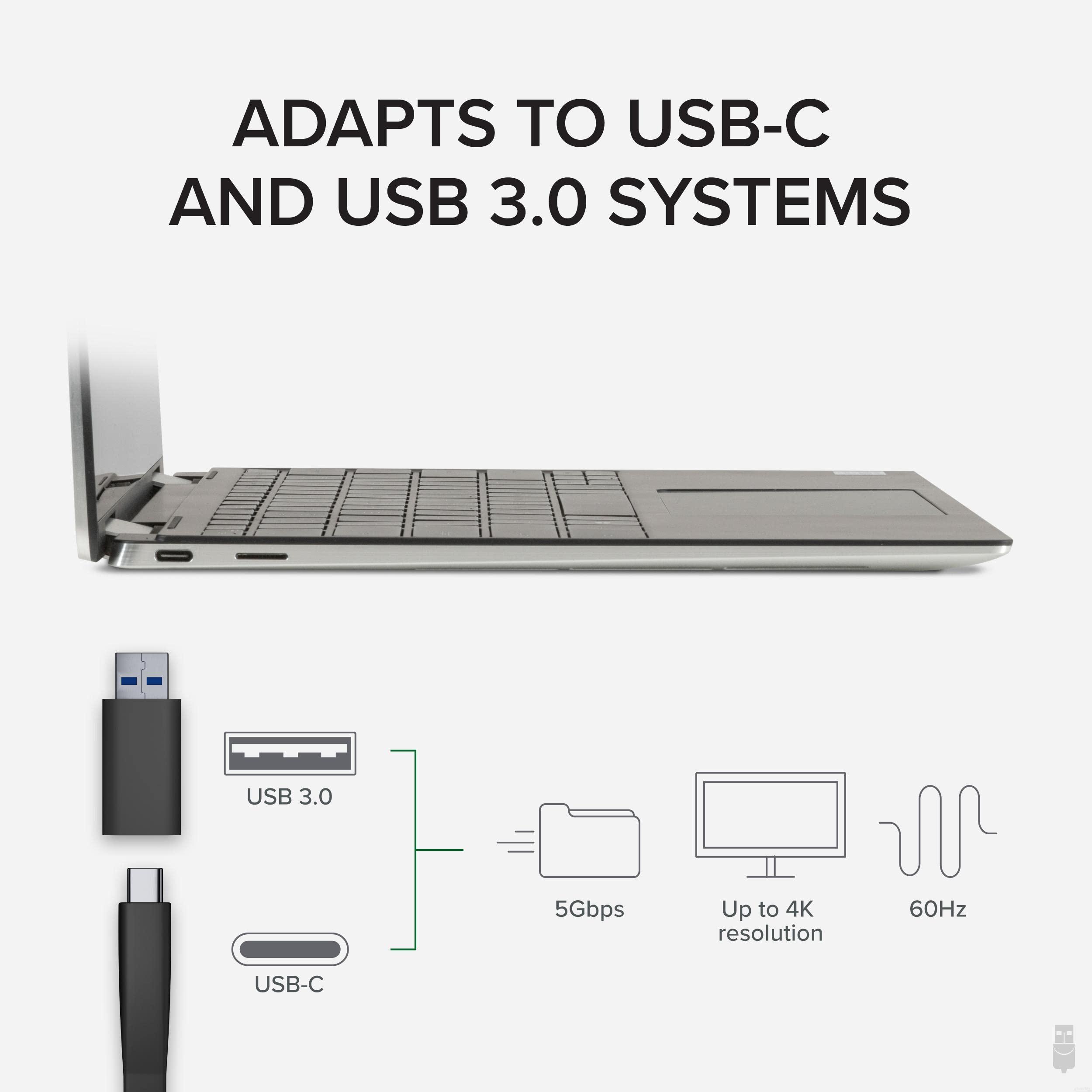 Plugable Plugable 4K DisplayPort and HDMI Dual Monitor Adapter for USB 3.0 and USB-C, Compatible with Windows and ChromeOS