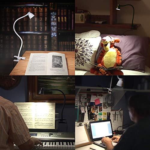 CeSunlight CeSunlight Clamp Desk Lamp, Clip on Reading Light, 3000-6500K Adjustable Color Temperature, 6 Illumination Modes, 10 Led Beads (Black)