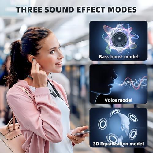 Promise A12 Neckband Bluetooth 5.3 Earbuds - 60H Playtime, Built-in OTG Fast Charger, Lightweight Memory Steel, Type-C Adapter, Noise-Isolating Earphones for Sports, Gaming & Calls