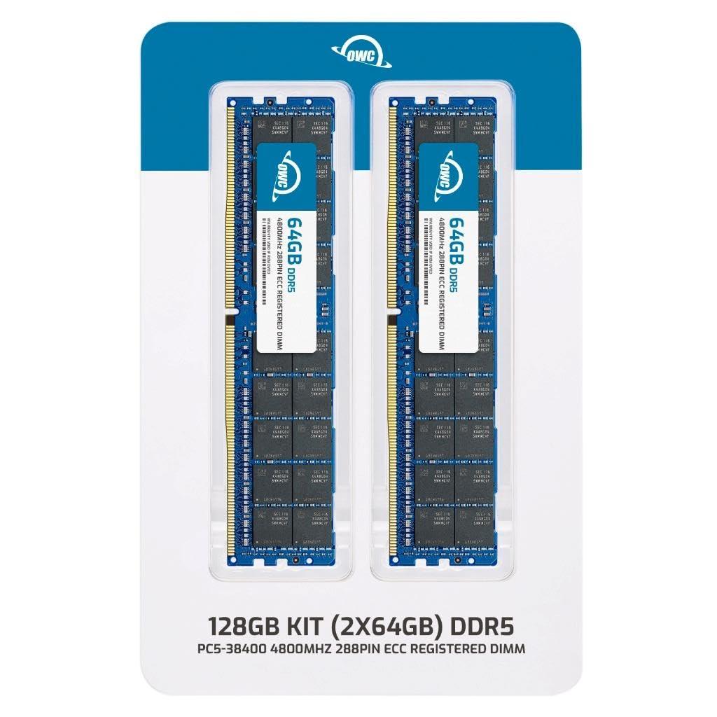 OWC OWC 128GB (2x64GB) DDR5 4800 PC5-38400 CL40 2Rx4 288-pin 1.1V ECC Registered RDIMM Memory RAM Module Upgrade Kit Compatible with Dell PowerEdge R660XS R760XS