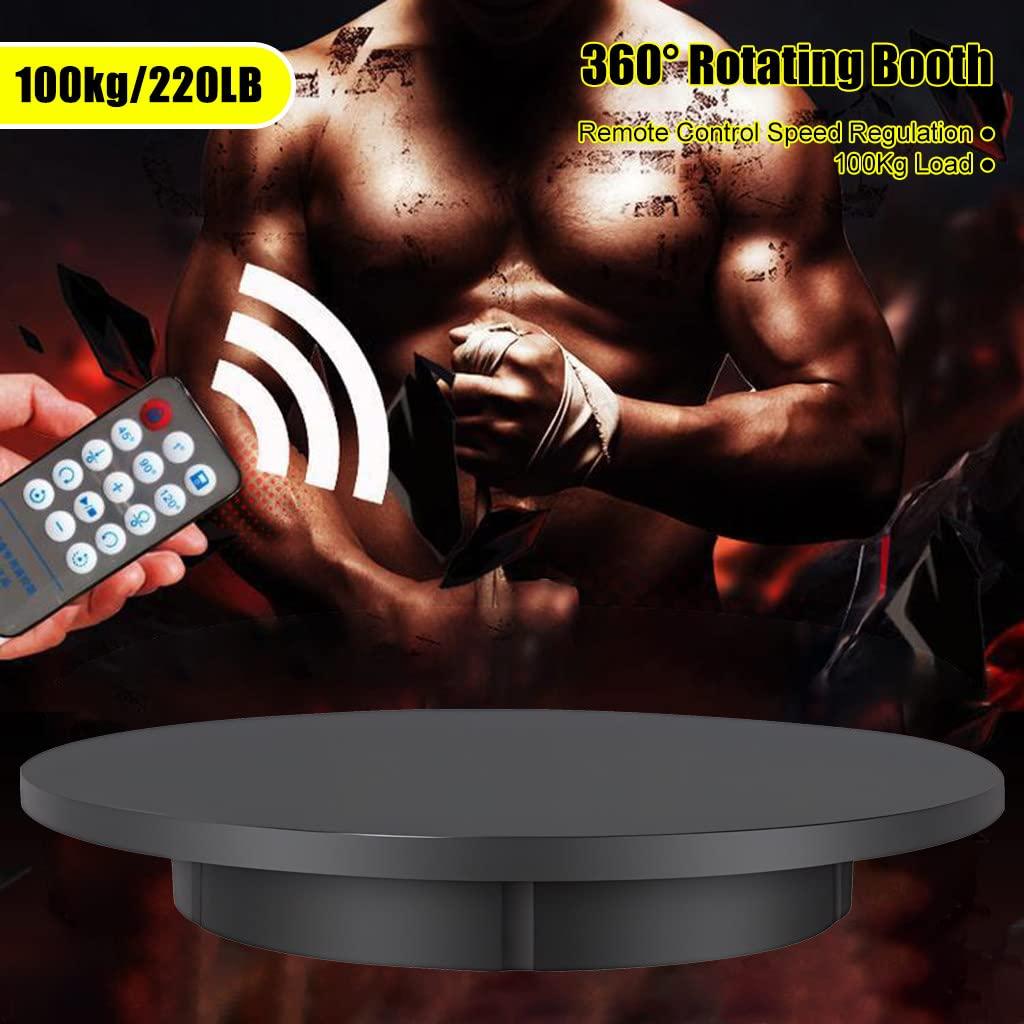 FONOBO FONOBO Electric Rotating Turntable for Photography, 360 Motorized Rotating Stand Display with 5 PVC Backgrounds for Live Video,Black