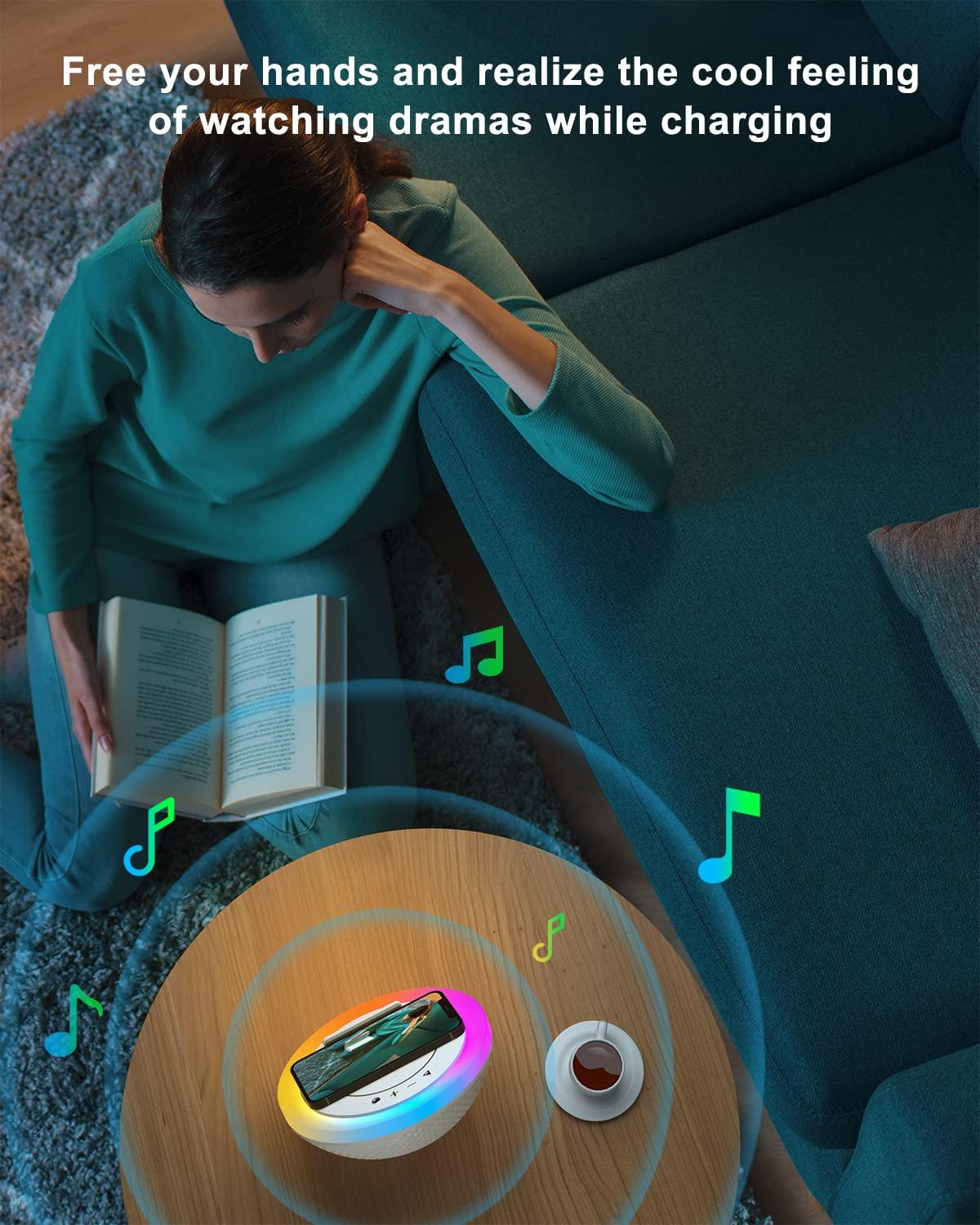 SIDVAR SIDVAR Bluetooth Speaker Night Lightsr,Wireless Charging Modern Speaker,Best Teenage Birthday Gift Ideas Tween Girls Gifts/Please use The Original Adapter