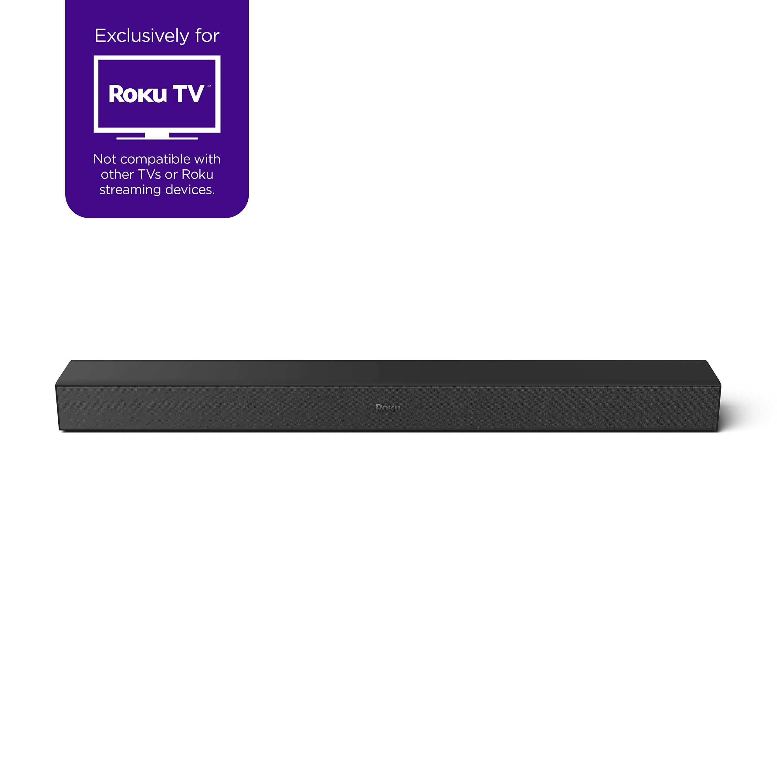 Roku Roku TV Wireless Soundbar, Soundbar Exclusively for RokuTV with Enhanced Stereo Sound, Clear Dialogue, and Simple Wireless Setup