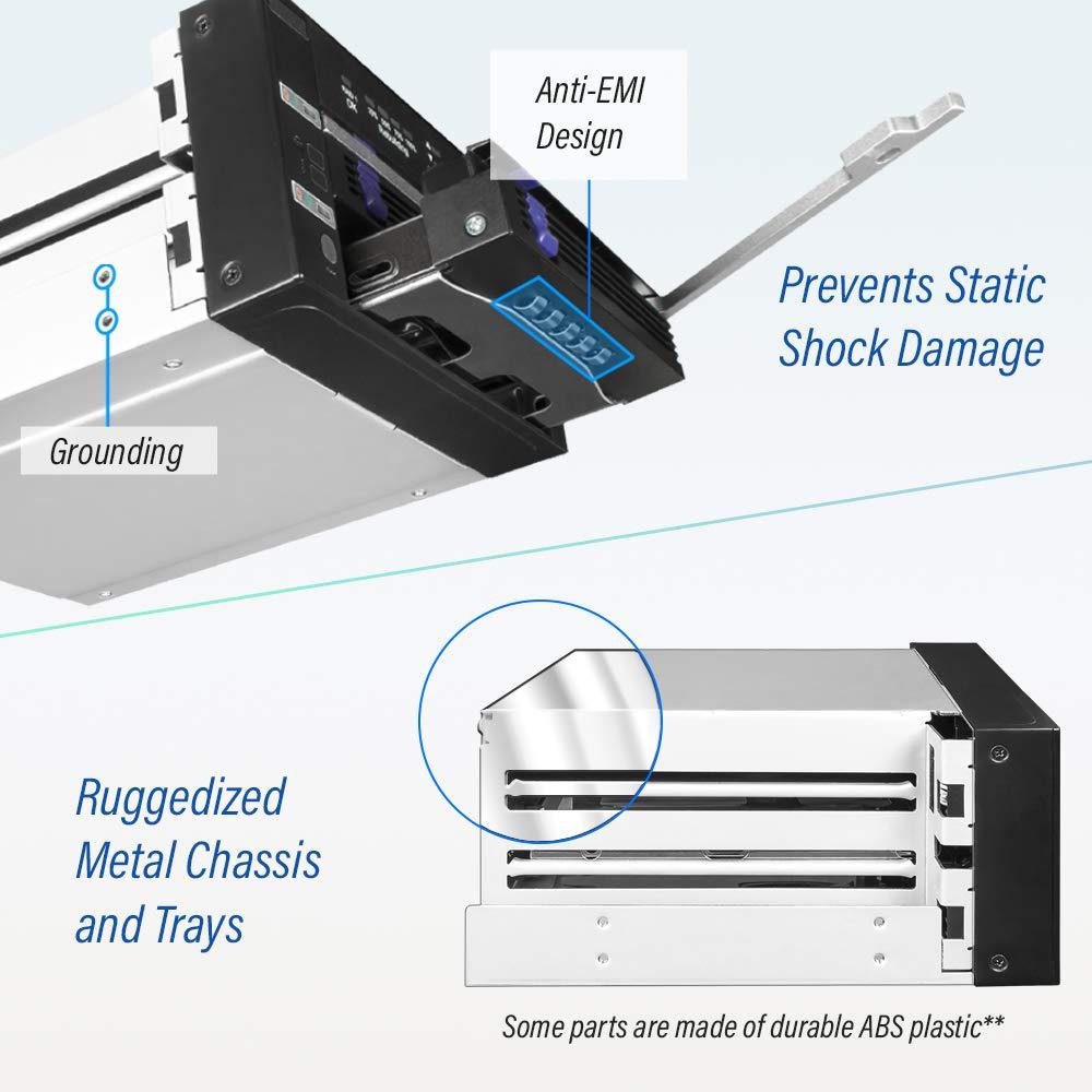 ICY DOCK ICY DOCK Dual 2.5\" & 3.5\" SATA Hard Drive/SSD Removable RAID 1 Mobile Rack Enclosure in 2 x 5.25 Bay - MB901SPR-B