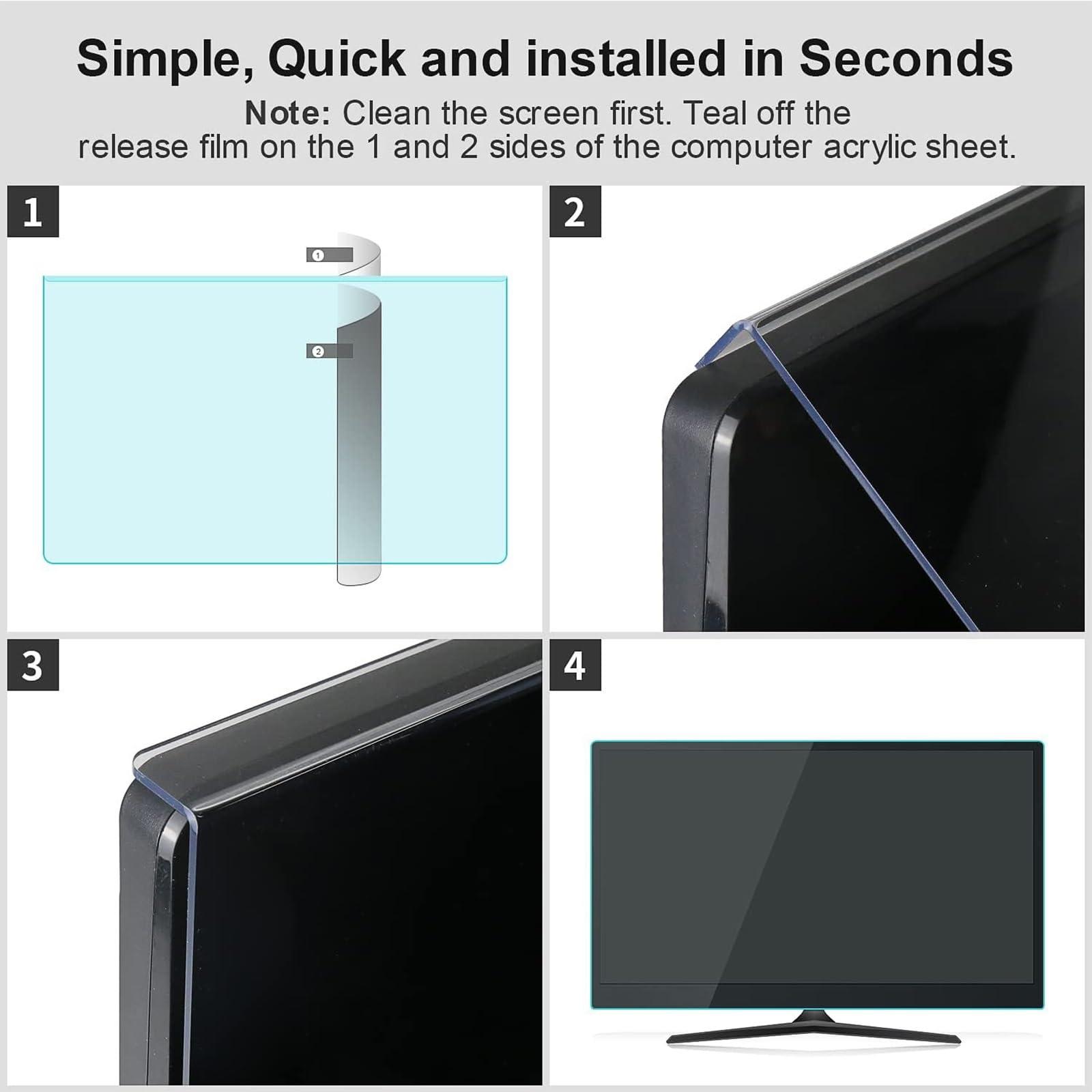 SINBAISHUNYYT SINBAISHUNYYT 23-24 inch Blue Light Screen Protector for Computer Screen Blue Light Blocker, Blue Light Computer Screen Cover for 23, 23.6, 23.8, 24 inch Diagonal Widescreen Monitor Frame