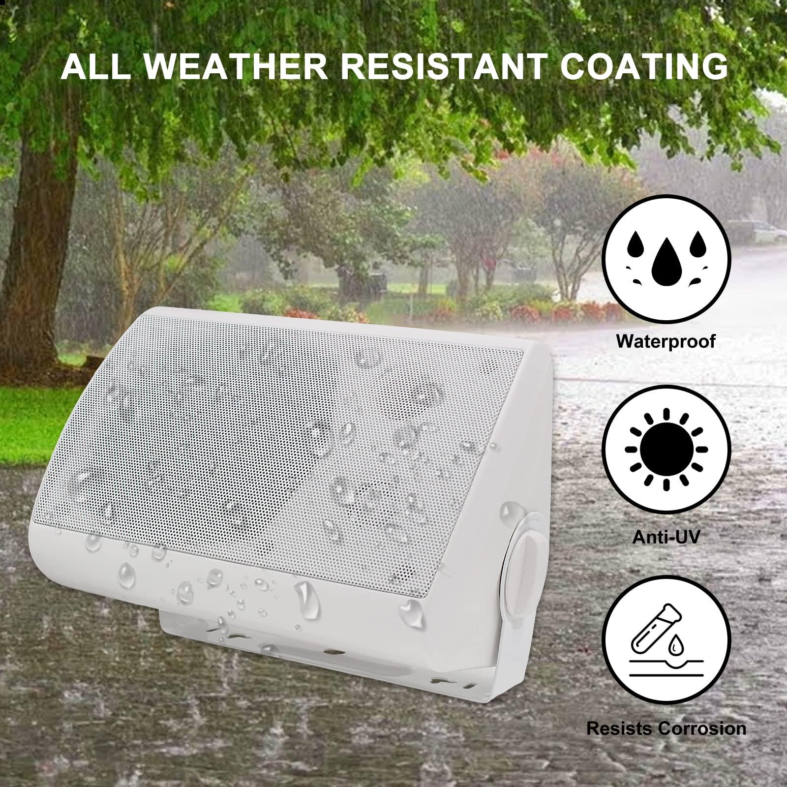 Herdio Herdio 5.25 Inches 600 Watts Passive Indoor Outdoor Speakers Wired Waterproof,Wall Mount Speakers with Loud Volume Suitable for Patio,Garden Home Theater