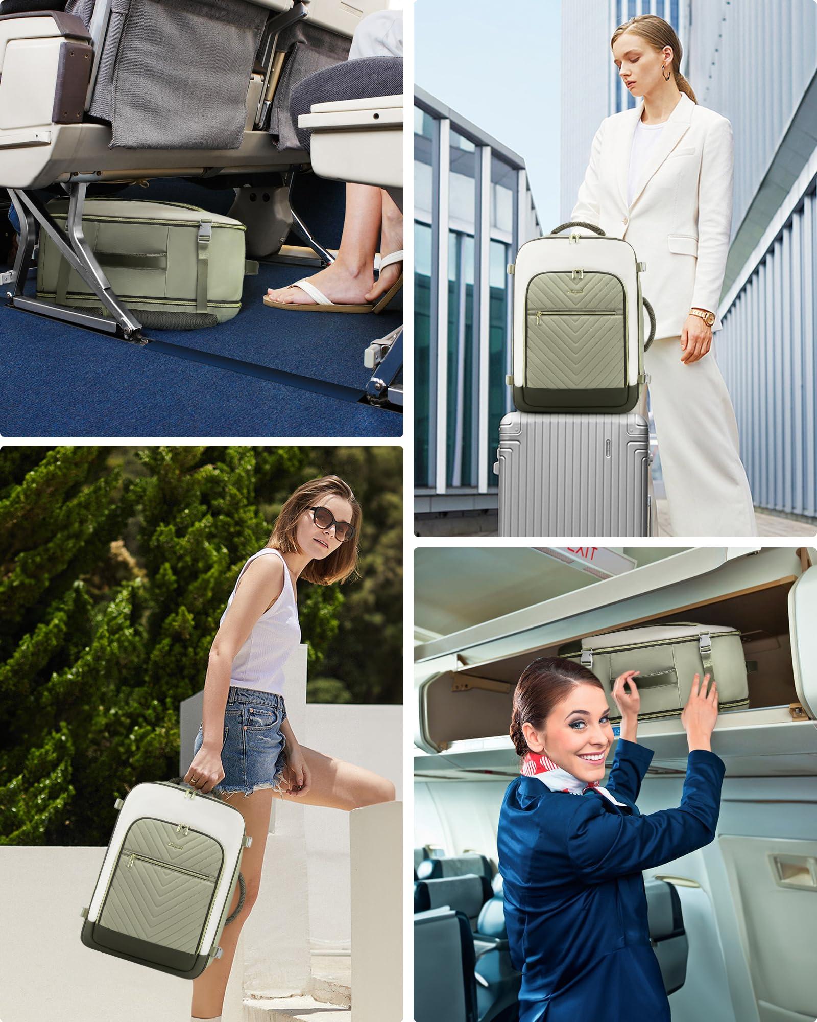 LOVEVOOK LOVEVOOK Large Travel Backpack for Women, 50L Carry on Backpack Airplane Approved, TSA Personal Item Travel Bag for Women fits 18" Laptop, Waterproof Carry on Bags for airplanes with 3 Packing Cubes