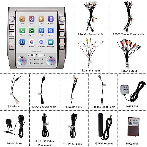Cidava Cidava T-Style Car Radio, CarPlay Stereo for Toyota Tundra 2014-2021, 12.1 Inch Android Head Unit Replacement Support Wired and Wireless Car Play/Android Auto, AM/FM Radio, Back-Up Camera