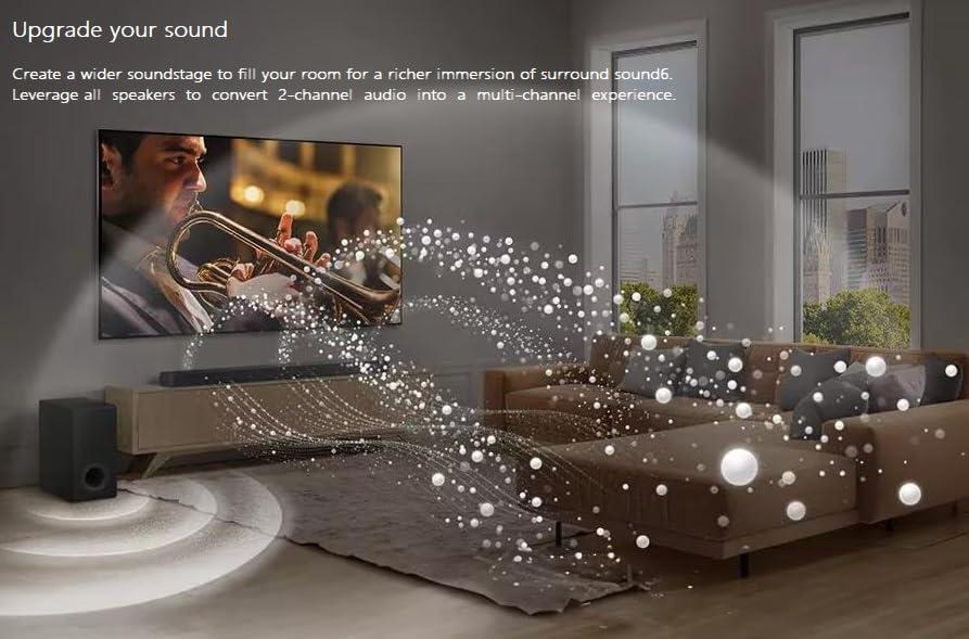 LG LG S70TR Soundbar with Dolby Atmos ans Rear Surround Speakers 5.1.1 Channel, Perfectly Matches The QNED TV, Sound 3D, Auto Power, Wireless Dolby Atmos, True Wireless connectivity, Wow Orchestra