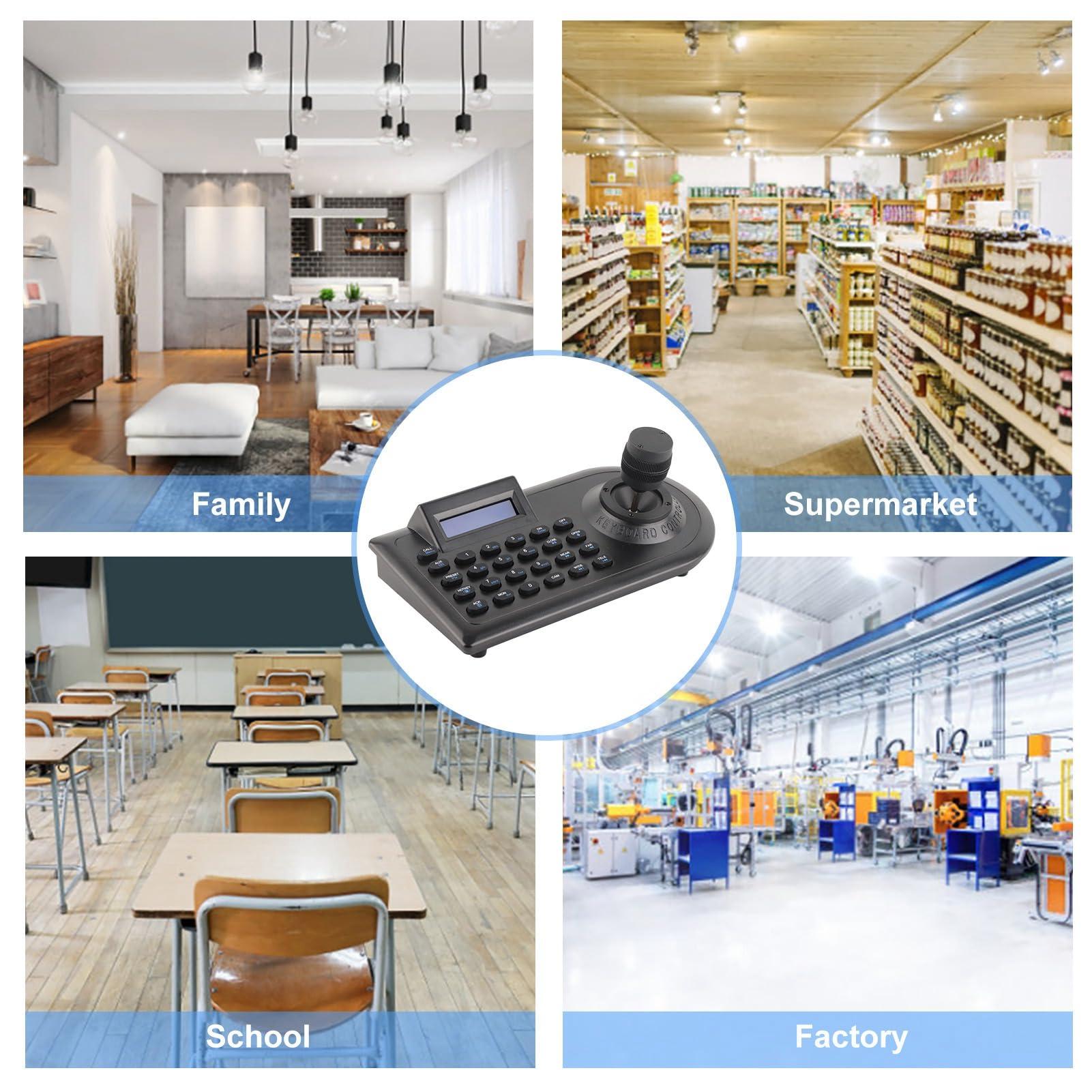 CHICIRIS PTZ Camera Keyboard, LCD Display Accurate Control PTZ Camera Controller 100-240V 3D for Surveillance (US Plug 100240V)