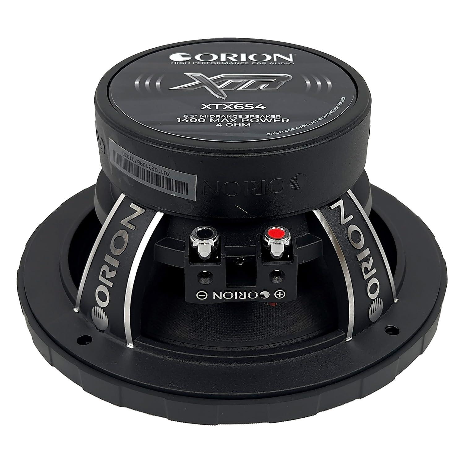 ORION Orion XTR XTX654 High Efficiency 6.5" Mid-Range Bullet Loudspeakers, 1400W Max Power, 350W RMS, 4 Ohm, 1.5" Voice Coil - Pro Car Audio Stereo, Midrange Speakers (Pair)