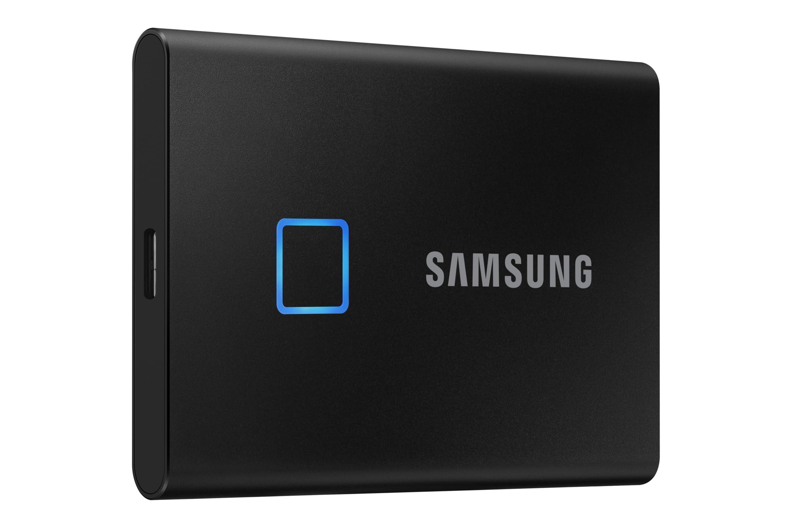 SAMSUNG SAMSUNG T7 Touch Portable SSD 2TB ,up to 1050MB/s, USB 3.2 External Solid State Drive, Black (MU-PC2T0K/WW)