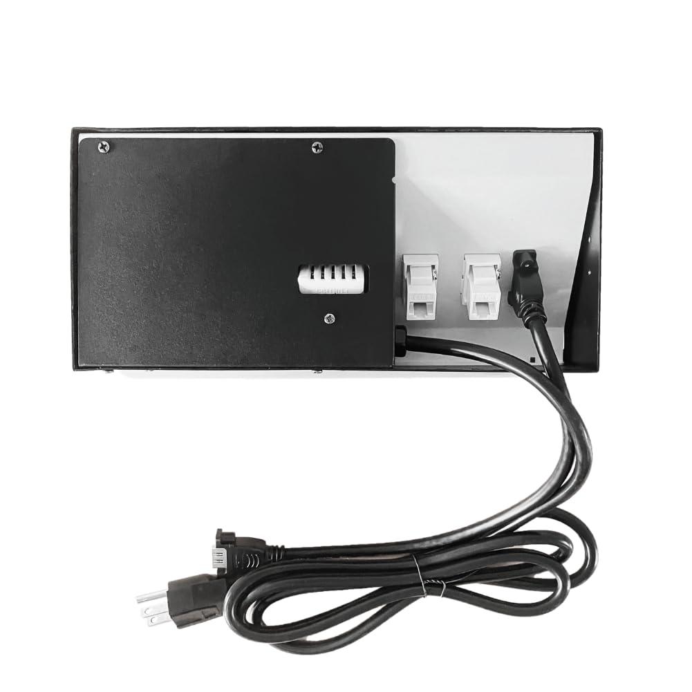 ZESHAN ZESHAN Conference Table Power hub Conference Table connectivity Box with 45 Degree Angle Convenient Plug-in Socket, Power Fully Enclosed Bottom Box Power Socket, USB, Type C, HDMI, RJ45, Silver