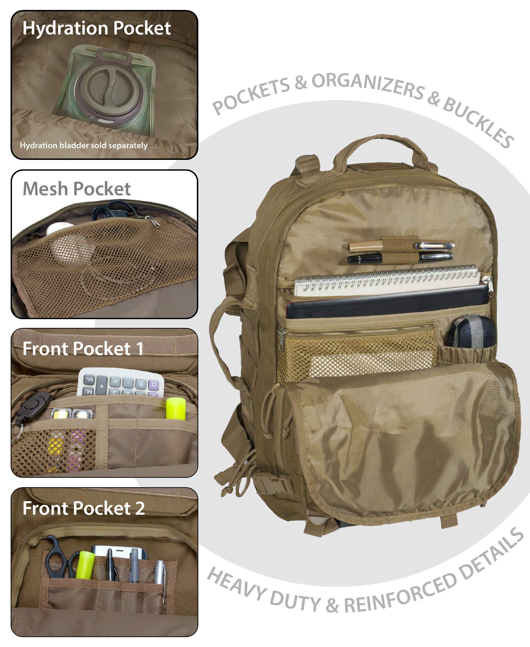 Rockland Rockland Military Tactical Laptop Backpack, Tan, Large