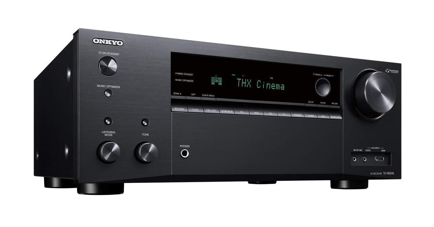 Onkyo Onkyo TX-NR696 Smart AV Receiver Works with Sonos | 4K Ultra HD | AirPlay 2 | Dolby Atmos (2019 Model) (Renewed)