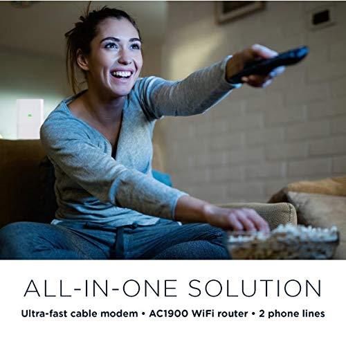 Motorola Motorola MT7711 24X8 Cable Modem/Router with Two Phone Ports, DOCSIS 3.0 Modem, and AC1900 Dual Band WiFi Gigabit Router, for Comcast XFINITY Internet and Voice