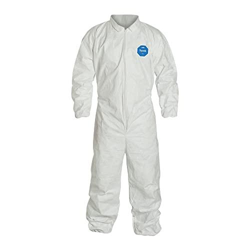 DuPont DuPont Tyvek 400 TY125S Disposable Protective Coverall with Elastic Cuffs, White, 2X-Large (Pack of 25)