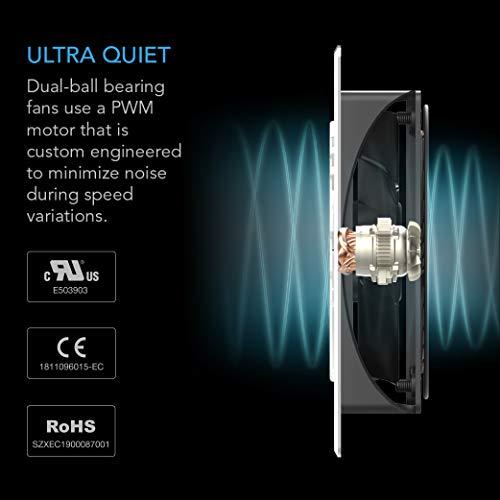 AC Infinity AC Infinity AIRPLATE T8 White, Quiet Cooling Dual-Fan System 6" with Thermostat Control, for Home Theater AV Cabinets