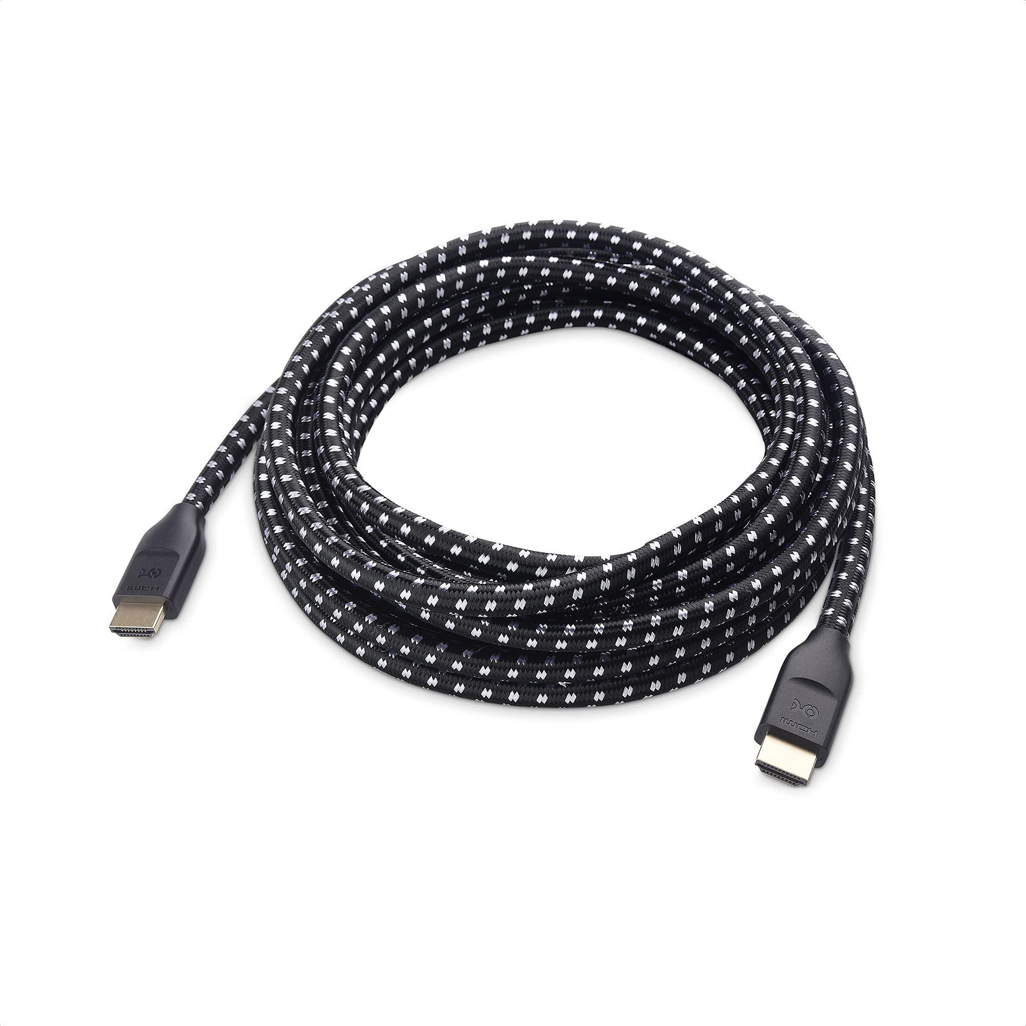 Cable Matters Cable Matters [Ultra High Speed HDMI Certified] Braided 48Gbps 8K HDMI Cable 16.4 ft / 5m with 8K@60Hz, 4K@240Hz and HDR Support for PS5, Xbox Series X/S, RTX3080 / 3090, Apple TV and More in Black