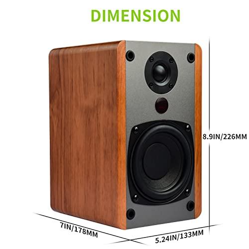 SINGING WOOD SINGING WOOD BT25 (2024 Version) Bluetooth Active Bookshelf Speakers with Optical Aux inputs Subwoofer Line Out for PC, TVs, Turntable, Wooden Enclosure,80W-Beech Wood