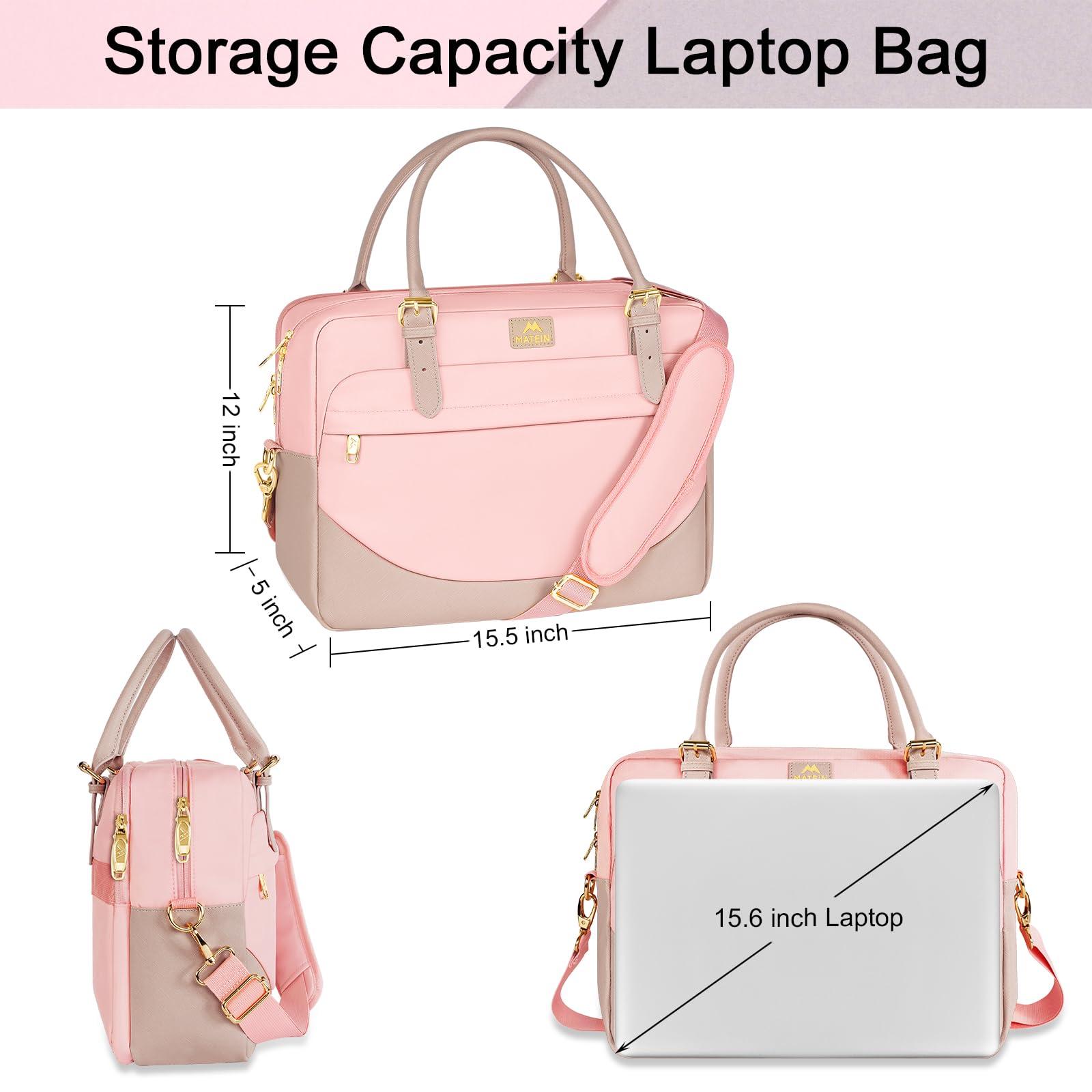 MATEIN Laptop Bag for Women, 15.6 inch Computer Briefcase Sleeve Case, Large Water-resistant Messenger Work Bag with Crossbody Shoulder Strap, 15.6 inch Laptop Tote Bag, Cute Computer Sleeve Case Briefcase