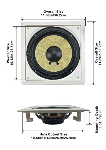 Acoustic Audio by Goldwood Acoustic Audio HDS10 in Wall 10" Home Theater Passive Subwoofers 3 Speaker Set