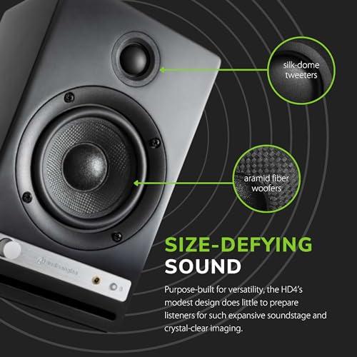 Audioengine Audioengine HD4 Wireless Bluetooth Bookshelf Speakers - Home Theater, Surround Sound, Music, Movies and Gaming