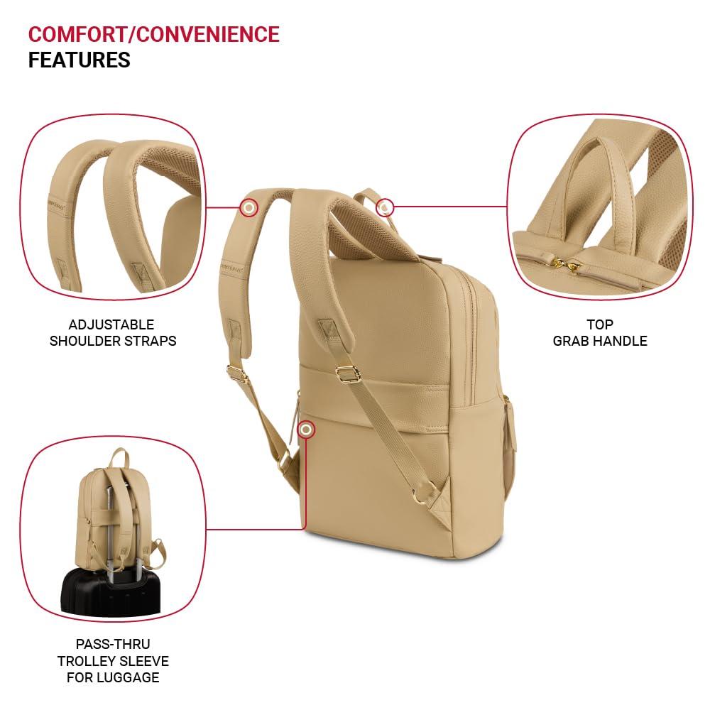 SwissGear SwissGear Serenity Luxe Women's Laptop Backpack, Taupe, 16 Inches