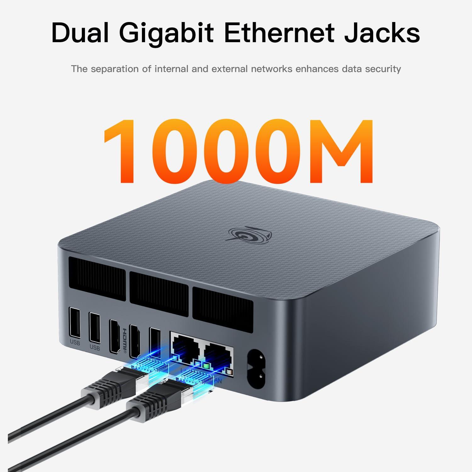 Beelink Beelink EQR5 Mini PC, Ryzen 5 Pro 5650U (6C/12T, Up to 4.2GHz) Mini Computer, 8GB DDR4 3200MHz & 500GB PCle 3.0x4 SSD, Quiet Office PC with Dual NIC LAN, Dual 4K HDMI, WiFi6, BT5.2, USB3.0, USB-C