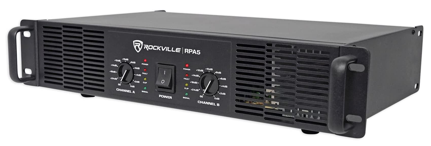 Rockville Rockville RPA5 1000W Peak / 400W RMS 2-Channel Power Amplifier, Rack Mountable - Perfect for Live Sound, Pro Audio, DJs