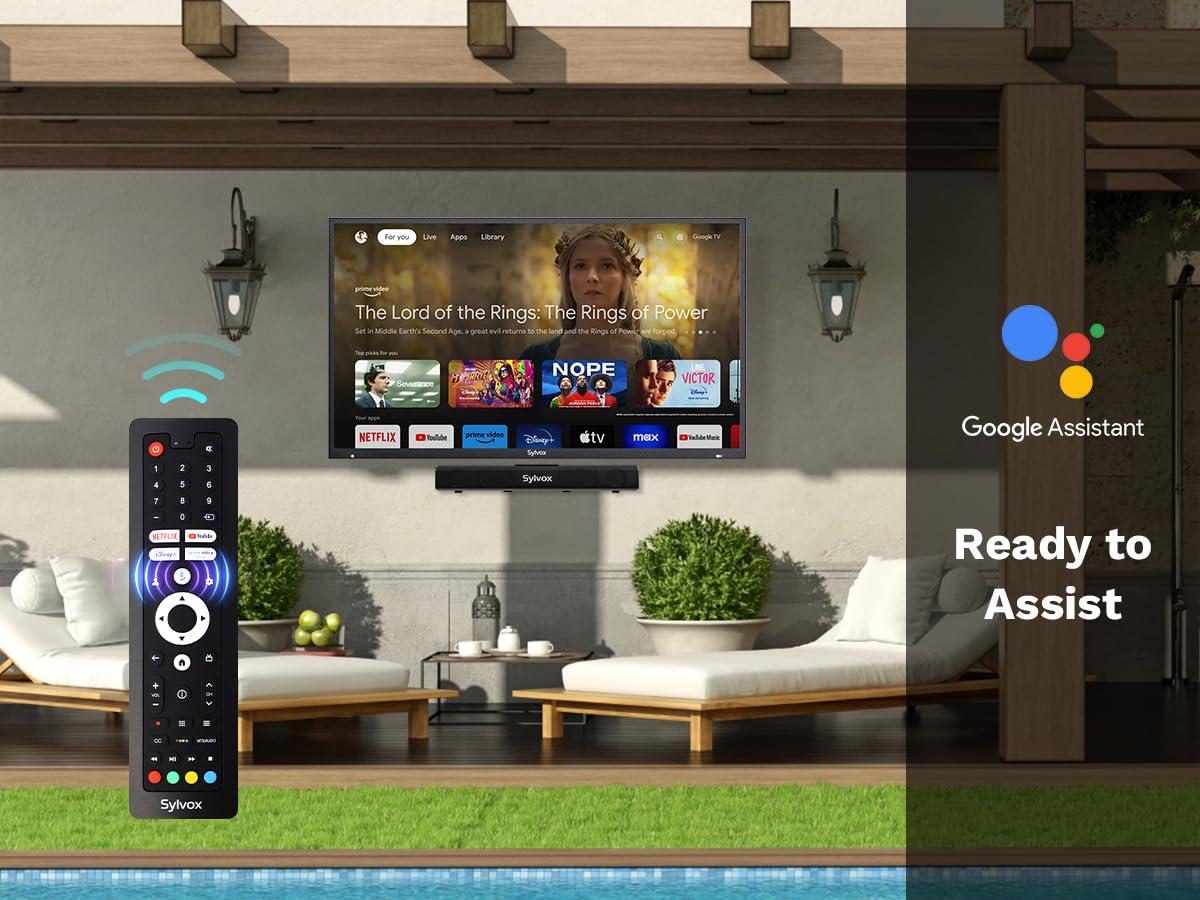 SYLVOX SYLVOX Outdoor TV, 55 inch Waterproof Smart TV, 4K, HDR 10, Weatherproof,1000nits, Voice Assistant Remote, for Partial Sun Area(Deck Pro 2.0, Latest Model)