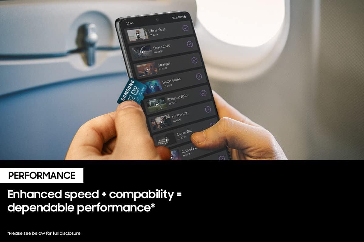 Samsung SAMSUNG EVO Select Micro SD -Memory -Card + Adapter, 64GB microSDXC 130MB/s Full HD & 4K UHD, UHS-I, U1, A1, V10, Expanded Storage for Android Smartphones, Tablets, Nintendo -Switch (MB-ME64KA/AM)