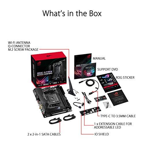 ASUS ASUS ROG Strix B550-I Gaming AMD AM4 (3rd Gen Ryzen™) Mini-ITX SFF Gaming Motherboard (PCIe 4.0, WiFi 6, 2.5Gb LAN, DDR4 5100+ (O.C.), Front USB 3.2 Gen 2 Type-C, Addressable Gen 2 RGB and Aura Sync)