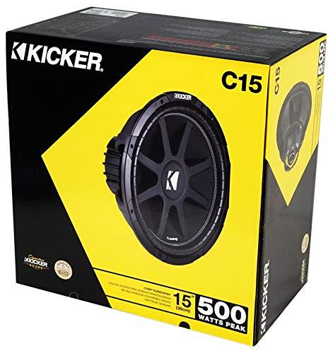 KICKER KICKER 43C154 Comp 15" 500w SVC 4-Ohm Car Audio Subwoofer Sub+Amplifier+Amp Kit