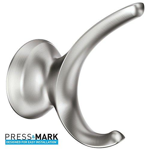 Moen Moen Darcy Double Robe Hook with Press and Mark in Brushed Nickel