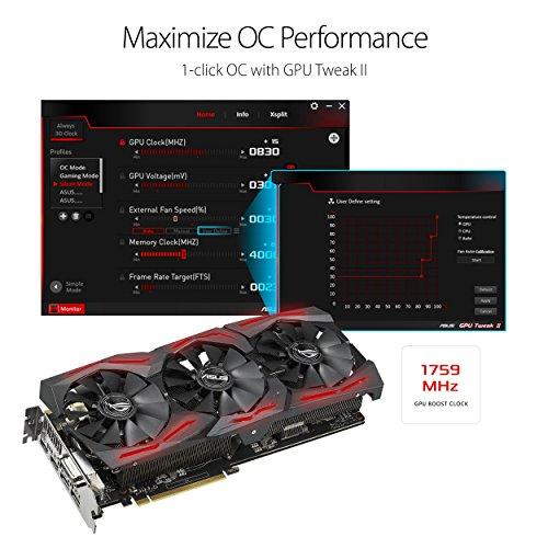 ASUS ASUS ROG Strix GeForce GTX 1070 Ti 8GB GDDR5 Advanced Edition VR Ready DP HDMI DVI Gaming Graphics Card (ROG-STRIX-GTX1070TI-A8G-GAMING) (Renewed)