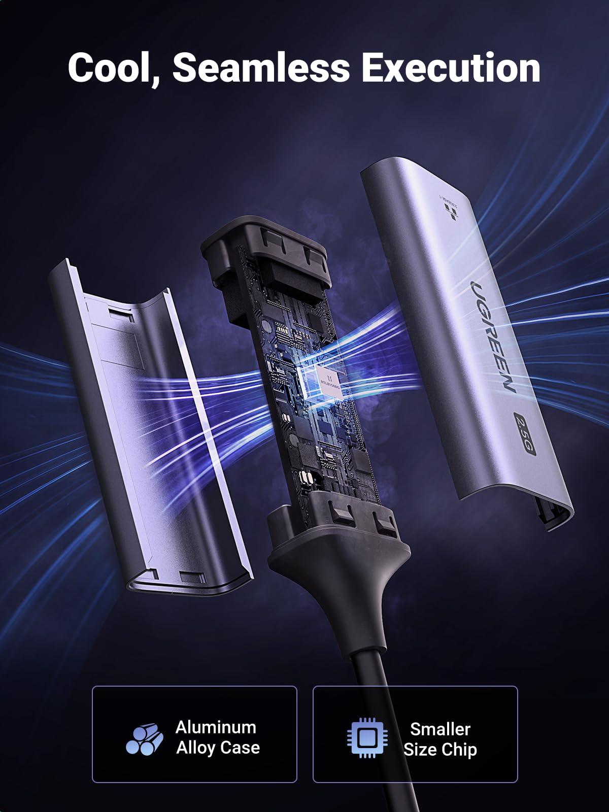 UGREEN UGREEN USB C to Ethernet Adapter Gigabit RJ45 to USB 3.0 Type-C (Thunderbolt 3) LAN Network Adapter Bundle with 2.5Gb USB to Ethernet Adapter Ethernet to USB Adapter for Laptop