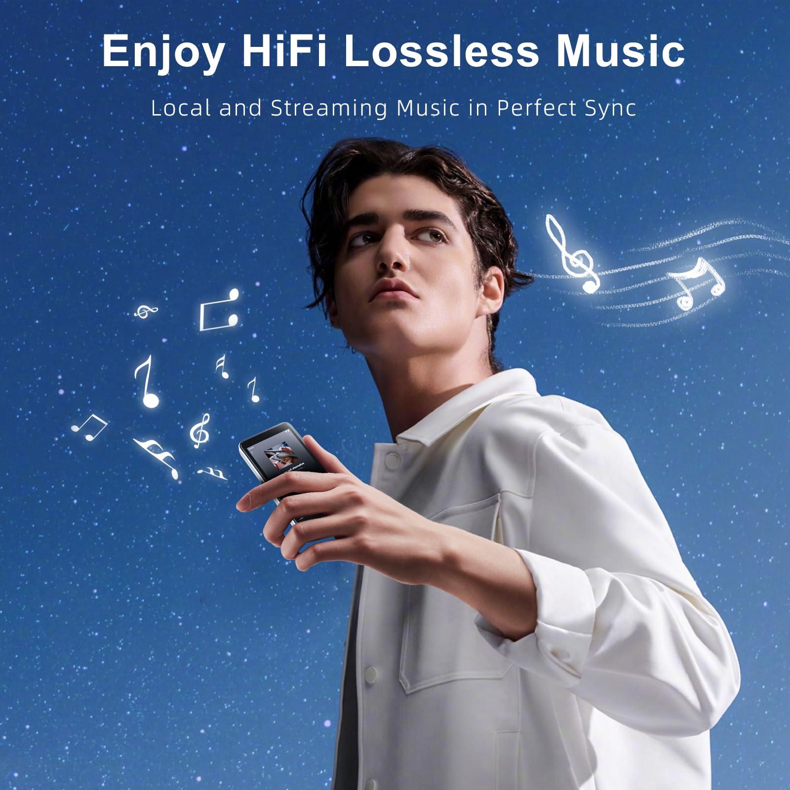 HIFI WALKER HIFI WALKER G7Mini 16GB MP3 Player with Bluetooth and WiFi, MP4 MP3 Player with Spotify, MP3 Player with Speaker, Portable Android MP3 Player Support Deezer, Audible, Pandora, Amazon Music (WH-16GB)