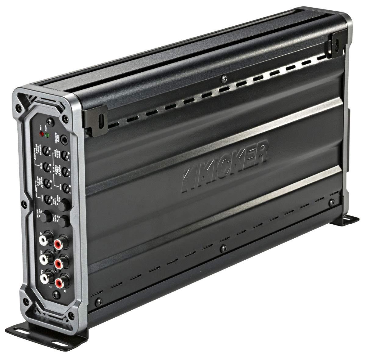 KICKER KICKER 46CXA6605 Car Audio 5 Channel Speaker and Sub 1200W Amp, 46CXARC Car CXA CX PXA Amp Bass Remote Control Knob and 46PKD1 Car Audio 1/0 Gauge OFC Dual Amp Install Kit