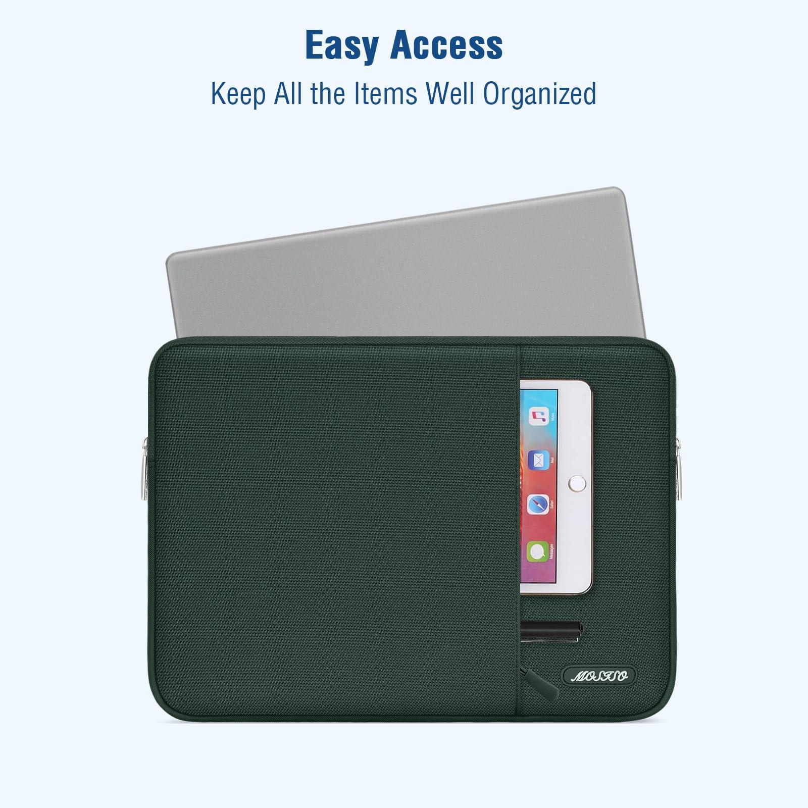 MOSISO MOSISO Laptop Case 13 inch, 13 inch Laptop Sleeve Compatible with MacBook Air M4 M3 M2 M1 2025-2018 / Pro M2 M1 2025-2016, Polyester Vertical Computer Sleeve Bag with Pocket, Midnight Green