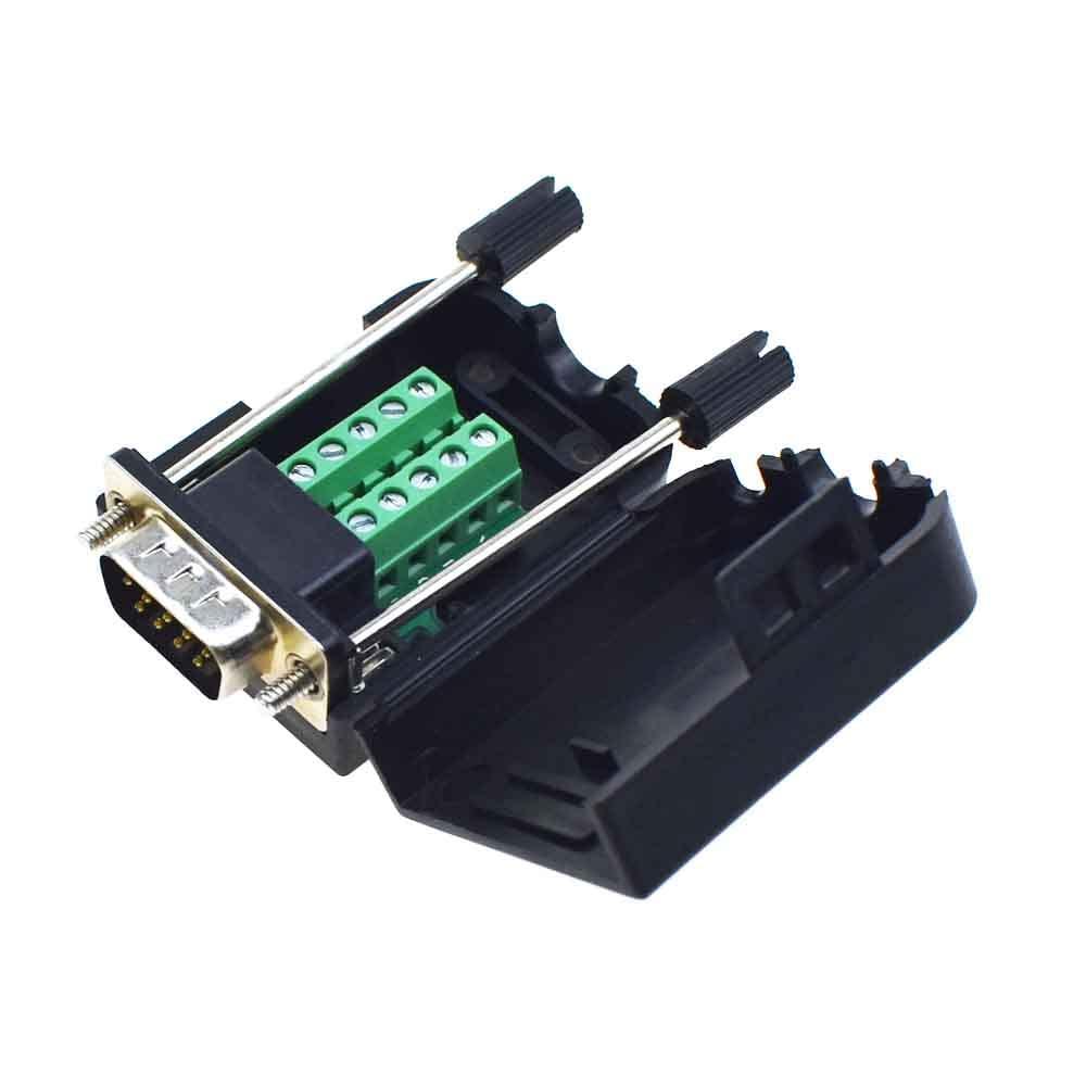 Reland Sun DB9 Breakout Connector RS232 D-SUB Female and Male 9-pin Port Adapter to Terminal Connector Signal Module with case (HL-DB9M-A)