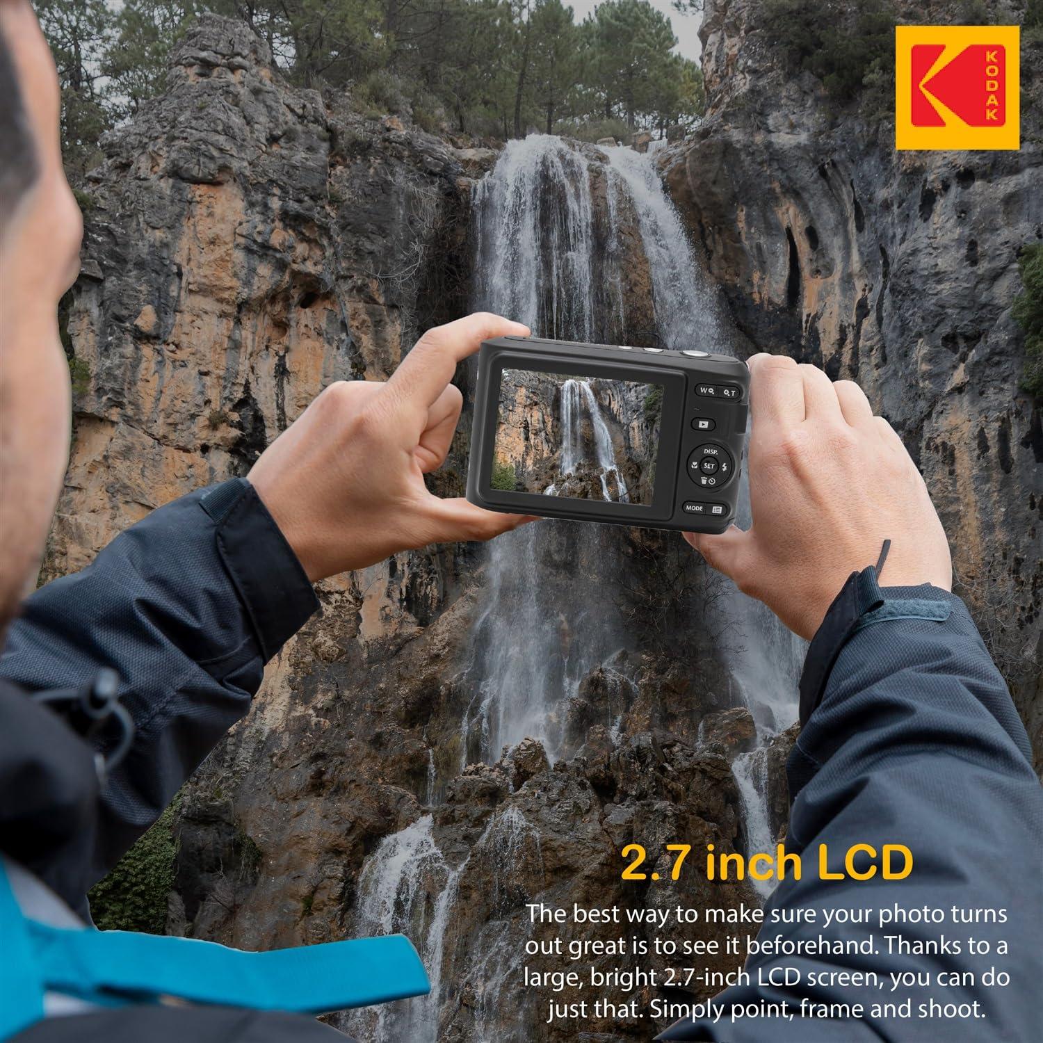 PHOTO4LESS Kodak PIXPRO FZ45 Digital Camera Bundle with Black Point & Shoot Camera Case + Transcend 64GB SD Memory Card + Tri-fold Memory Card Wallet + Hi-Speed SD USB Card Reader + More (Black)