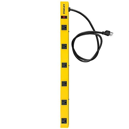 STANLEY Stanley 31613 NCC31613 ShopMAX Pro 6-Outlet Surge-Protector Power Bar, 4-Foot Cord, Yellow