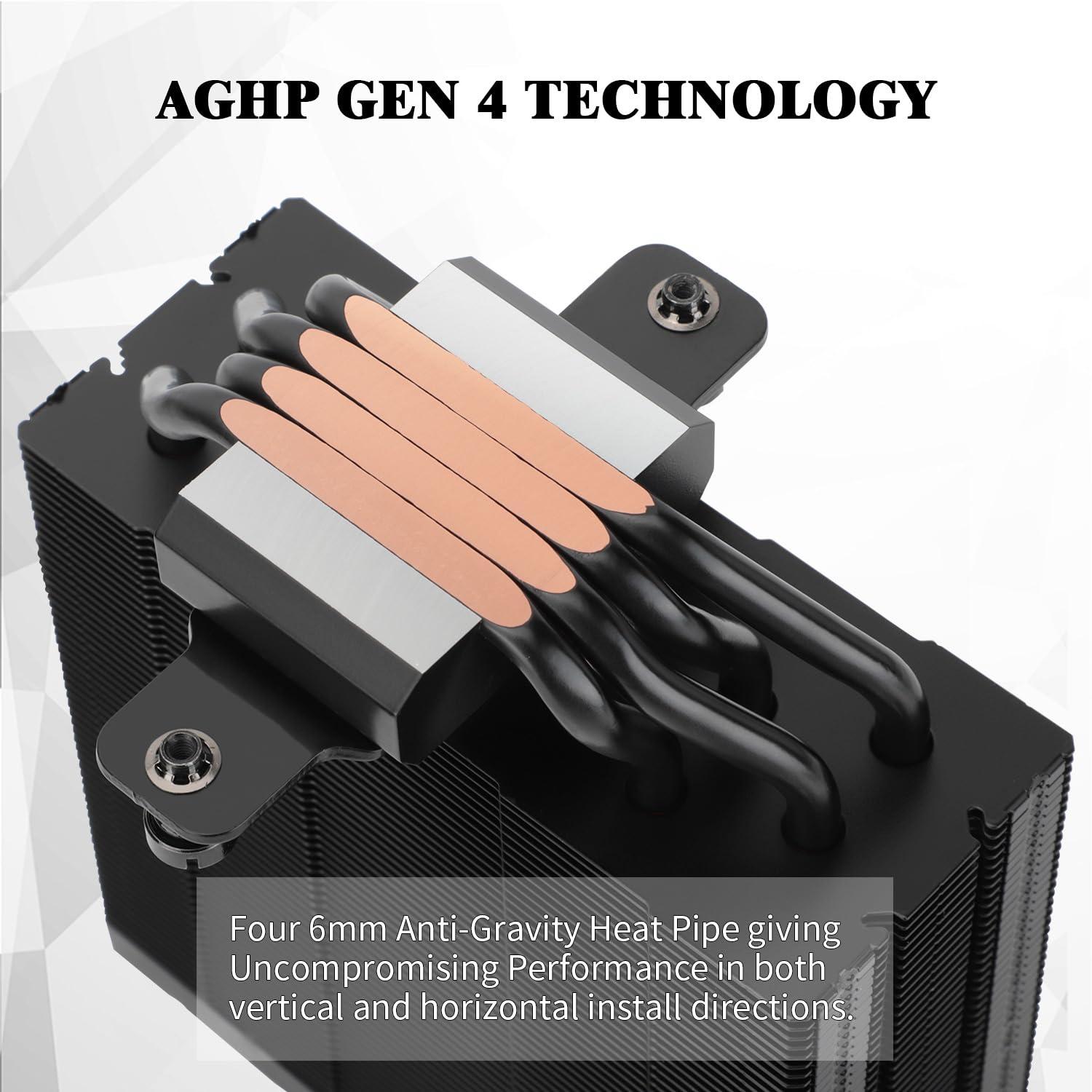 Thermalright Thermalright Assassin Spirit 120 Vision ARGB Black, with Black Top Cover, CPU Air Cooler, PC Cooling,240 * 240 Resolving Power IPS LCD Screen,Editable,with 1.54in for Intel lga1851/1700/115X,AM4/AM5