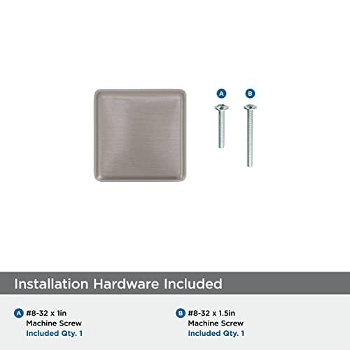 Amerock Amerock | Cabinet Knob | Satin Nickel | 1-3/16 inch (30 mm) Length | Blackrock | 1 Pack | Drawer Knob | Cabinet Hardware