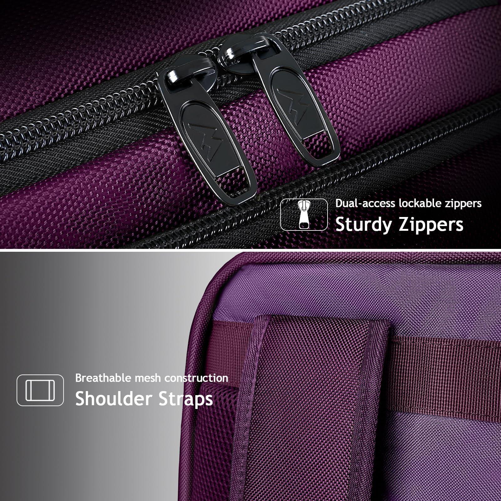 MATEIN MATEIN Travel Backpack for Women, Extra Large 40L Carry on Backpack with USB Charge Port, Water Resistant College Bag Computer Bag Gifts for Women & Men Fits 17.3 Inch Laptop, Purple