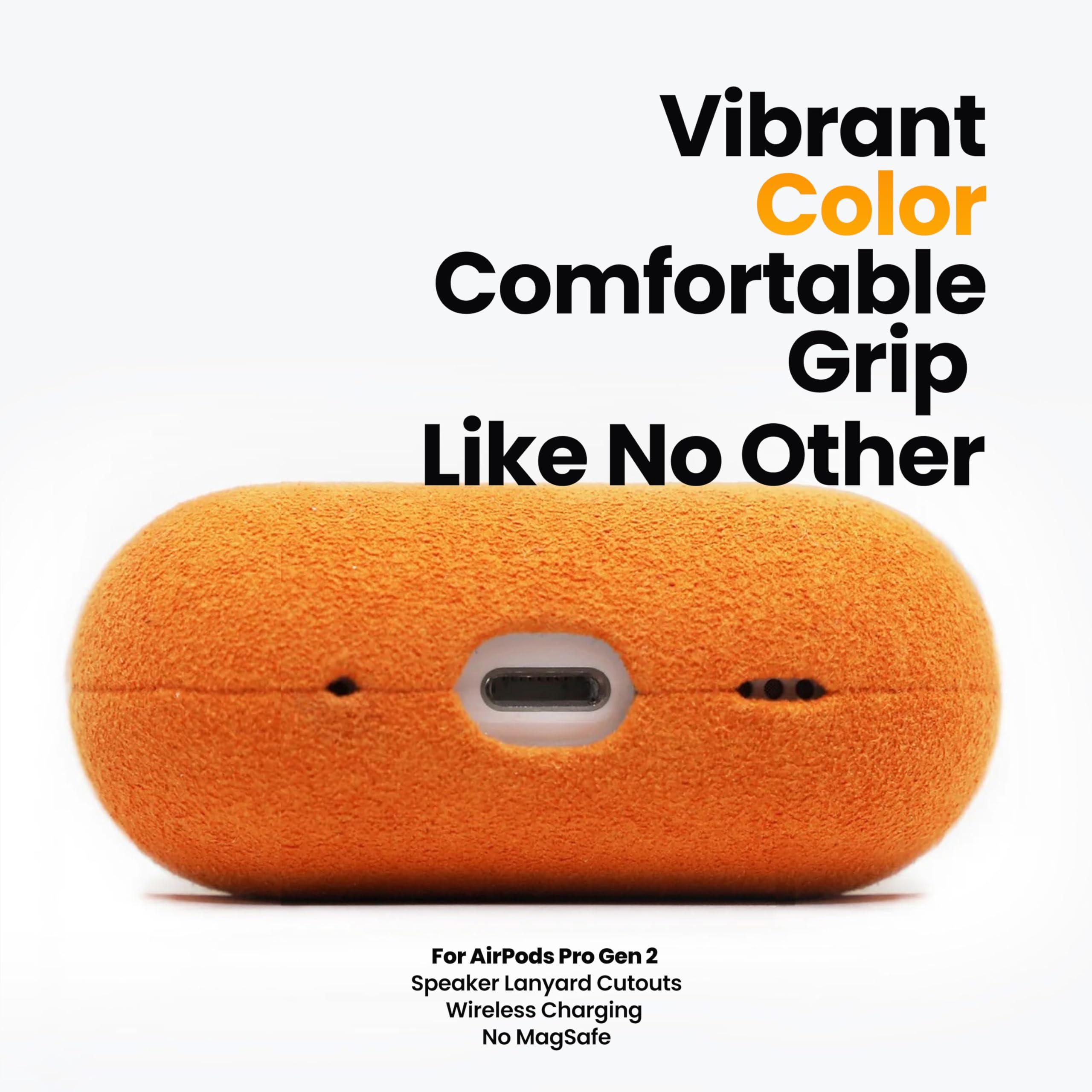 ALTRAALMA ALTRAALMA for Alcantara Suede Case for AirPods Pro 2, Handmade Full-Wrap for Airpods Pro 2 Case,Synthetic Suede Cove (Forest Green)