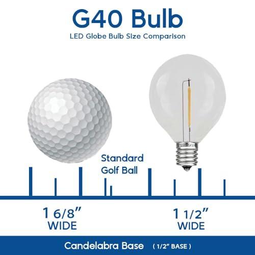 Novelty Lights Novelty Lights 25 Pack G40 Green Outdoor Globe Bulbs, Light Bulbs Glass Incandescent Bulbs with 3000 Hour Lifespan, Globe String Lights Replacement Bulbs